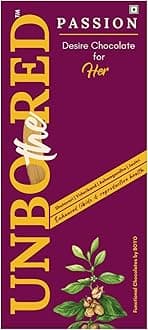 UNBOtheRED Functional Chocolate | Premium Dark Chocolate With Natural Ingredients | Boosts Mood, Energy & Passion | Ideal For Gifting & Personal Indulgence (Pack of 1, Passion),58 G