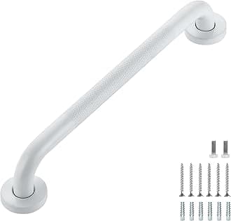 Grab Bars for Shower, 1 Pack 16-Inch Anti Slip Shower Handles for Elderly, Safety Shower Grab Bar, Stainless Steel Handicap Grab Bars for Bathroom (White 1" Diameter)