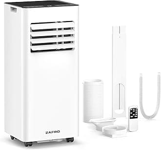ZAFRO 8,000 BTU Portable Air Conditioners, 4 Modes Portable AC Unit with Fast Cooling/Energy Efficient/Remote/24Hrs Timer for Bedroom/Dorms/Indoor Rooms, White