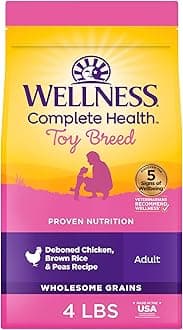 Complete Health Dry Dog Food for Small Dogs, Toy Breed, Wholesome Grains, Natural, Chicken, Brown Rice, & Peas Recipe, 4-Pound Bag
