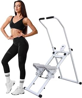 Stair Stepper for Home Gym Exercise, Vertical Climber Exercise Machine for Full Body Workout, Compact Folding Cardio Exercise Climber with Adjustable Handlebar