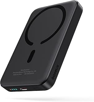 Baseus for MagSafe Portable Charger,10000mAh Wireless Magnetic Power Bank with Type-C Cable 20W PD Charging, Slim Phone Battery Pack for iPhone 16/16 Pro/16 Pro Max, iPhone 15/14/13/12 Series -(Black)