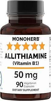 Allithiamine Vitamin B1 50 mg per Capsule - 90 Vegetarian Capsules