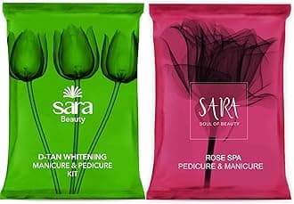 SARA SOUL OF BEAUTY Sara D-Tan & Rose Pedicure Manicure Kit Pack For Soft & Relaxed Hands and Feet, (2 X 50gm)
