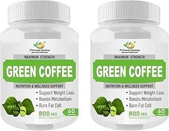 Green Coffee Beans Extract Capsules With Green Tea, Ginger And Piperine Extract Pure and Natural Goodness Of Antioxidants Helps Improve Metabolism (120 capsules) Pack of 2