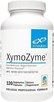 XYMOGEN XymoZyme - Digestive Enzymes for Women and Men with Protease & Bromelain - Acid Resistant, Vegan Digestive Enzymes for Gut Health & Bloating Relief (120 Capsules)