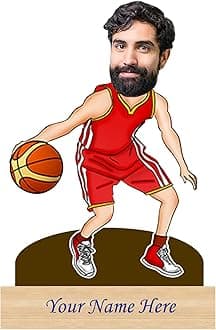 Incredible Gifts Basket Ball Player Personalized Caricature for Men (Table Top)