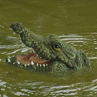 Crocodile Head Garden Pond Feature Reptile Animal Ornament Floating Sculpture Outdoor Gift NEW