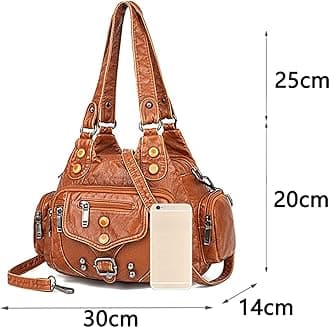 XZEIT Handbag For Women, Vintage Quality Leather Luxury Handbags Women Bags Designer Ladies Hand Bags For Women (Color : Brown)