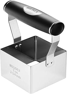 HULISEN Square Biscuit Cutter, 2.75 Inch Stainless Steel Cookie Cutter with Soft Grip Handle for Thick Dough, Professional Baking Dough Tools, Dishwasher Safe, Gift Package (2.75" Square Cutter)