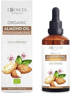 Essences Bulgaria Organic Almond Oil 3.4 Fl Oz | 100ml | 100% Natural Cold-Pressed | Therapeutic Quality | Family Owned Farm | Massage Base | Natural Moisturizer | Ideal Carrier