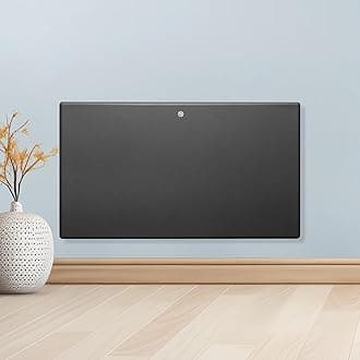 Purus 1200W Grey Electric Radiator Heaters for Home, Bathroom Safe Electric Heater Setback Timer Lot 20 & Advanced Thermostat Control Wall Mounted or Floor Standing Low Energy Panel Heater