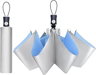 CUBY UV Sun Umbrella Compact Folding Travel Umbrella Auto Open and Close for Windproof, Rainproof & 99.9% UV Protection Parasol with Black Anti-UV Coating