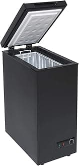 SIA CHF60B Black Chest Freezer with Removable Wire Basket, 53L Slimline Compa...