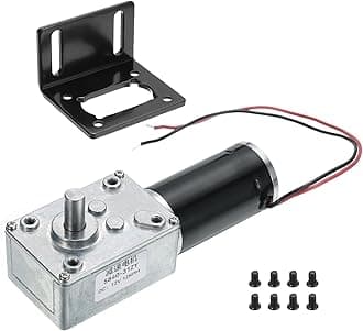 MECCANIXITY DC 12V High Torque Turbine Worm Geared Motor with 8mm Shaft 12RPM Geared Motor with Wire for Electric Fireplace