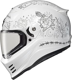 ScorpionEXO Covert FX Full Face Adult Motorcycle Helmet Street Fighter Style - Bluetooth Ready Speaker Pockets DOT ECE The Litas 2 (White - 2X-Large)
