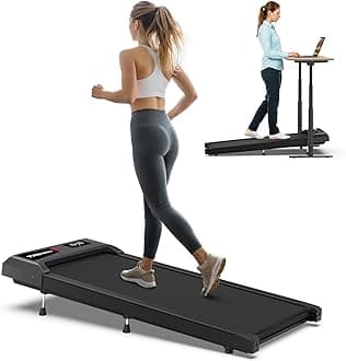 WELLFIT Auto Incline Folding Treadmill - 10% Incline Desk Walking Pad Treadmill with Handlebar, 400 lbs Heavy-Duty Capacity, Space-Saving Quiet Under-Desk Design for Home Office, Seniors & Fitness