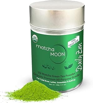 Matcha Moon Barista Grade Matcha Powder – Daily Zen | Premium USDA Organic Japanese Green Tea | Energizing, Mindful & Focus-Boosting Powder for Lattes, Smoothies & Baking – 100g