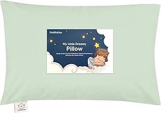 Toddler Pillow with Pillowcase - 13x18 My Little Dreamy Pillow, Organic Cotton Toddler Pillows for Sleeping, Kids Pillow, Travel Pillows, Mini Pillow, Nursery Pillow, Toddler Bed Pillow (Sage)