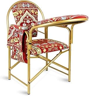 REBENUO Easy sujood for eldery folding muslim prayer chair With Armrest And Side Pocket - Red.