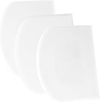 SURDOCA Dough Scraper Bench Scraper - 3P 4.7x3.7" Plastic Flexible Bowl Scraper, Sharp Edge & Angles Cake Scraper. Non-Slip Bakeware Decorating Tools Sculpting & Modeling Tools - Pure White