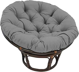 Large Round Papasan Chair Cushion, Thick Outdoor Rocking Chair Cushion, Rattan Hanging Basket Cushion, Egg Nest Replacement Pad(Dark gray,60 * 60cm)