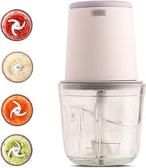 InstaCuppa 600 mL Rechargeable Electric Chopper - Borosilicate Bowl,Stainless Steel Blades, One Touch Operation for Mincing Garlic, Ginger, Onion, Vegetable, Meat, Nuts