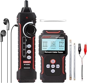 NF‑8209S Network Cable Tester – Upgrade Ethernet Cable Tester with PoE Detection, NCV Voltage Test, Cable Length Measurement, Port Flashing & Anti-Interference Scan Modes
