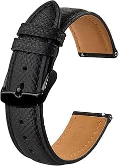 BISONSTRAP Watch Straps with Quick Release, Texture Leather Watchbands for Men Women, 18mm 20mm 22mm