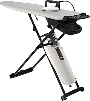 Smart I Ironing System With Professional Iron Steam Generator and Active Table Single Temperature, Wheels, Removable Tank