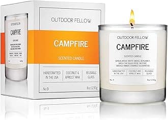 Campfire Scented Candle – Smoky Wood, Amber & Charred Cedar Scent, 8oz