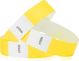 500 WristCo Pantone Yellow Tyvek Wristbands for Events - Comfortable Tear Resistant Paper Bracelets ID Wrist Bands for Concerts Festivals Admission Party Identification