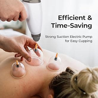 Scienlodic 24pcs Cupping Sets, Portable Electric Cupping Therapy Set Machine with Pump, Professional 24 Vacuum Suction Cups, Electric Universal Cupping Kit for Homeuse