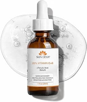 Skin Deva 20% Vitamin C Serum Anti Aging Face Serum with Hyaluronic Acid & Vitamin E – Brightening Formula for Improving Appearance of Dark Spots, Fine Lines & Wrinkles – All Skin Types, 1 fl oz