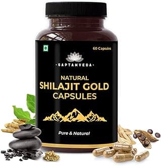 SAPTAMVEDA Pure Himalayan Shilajit Wellness 60 Capsules Supplement Men Wome Natural.