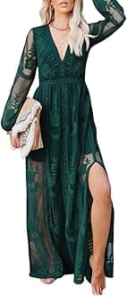 Mermaid's Closet Women's Casual Off Shoulder Lace Maxi Dress Boho White Bridesmaid Wedding Evening Party Dresses