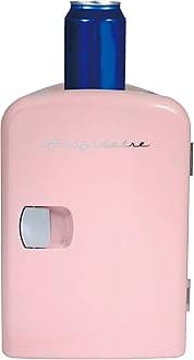 Frigidaire Retro Mini Compact Beverage Refrigerator, Great for keeping office lunch cool! (Pink, 6 Can)