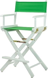 24" Director's Chair White Frame-Green Canvas