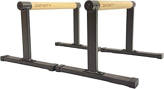 Medium Parallettes P-bars Parallel Bars with Wooden Handles and Metal For Callisthenics, Gymnastics, Handstands, Planche, Fitness Equipment, Crossfit, Home & Commercial Use