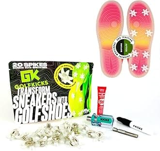 Golfkicks Golf Traction Kit for Sneakers with DIY Golf Spikes - Add Golf Cleats to Any Shoe, 20 Count - As Seen On Shark Tank - PRE-Sale