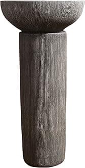 Art Bathroom Basin Sink with Full Pedestal, Pedestal Sink Bathroom Cloakroom Full Pedestal Basin Compact Single Tap Hole Sink,B-Two piece set