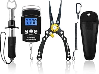 XBLACK Fishing Tool Kit Fishing Pliers Fish Gripper Fishing Scale Fish Grip Tools Set Saltwater Resistant Fishing Gear