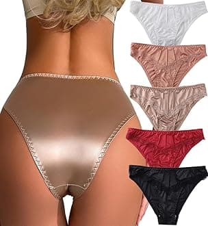 Cheeky Panties for Women Sexy Womens Lace Underwear Seamless Satin Panties Ladies No Show Breathable Hipster Panty