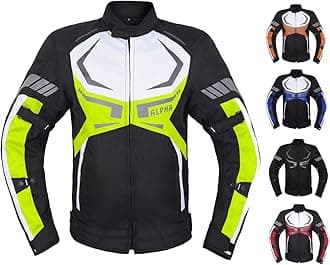 MOTORCYCLE JACKET MENS CE ARMORED BIKERS RIDING RACING WATERPROOF ALL SEASON JACKET (GREEN, 4X-LARGE)
