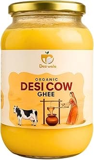 DesiWala | Organic Desi Cow Ghee, Pure Traditional Bilona Method, No Preservatives, Pure Ghee(500ML)