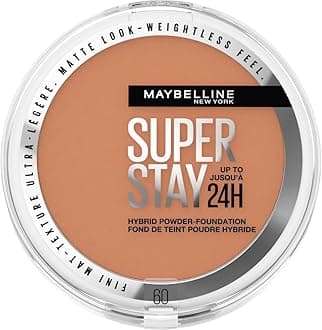 Powder Foundation, Long-lasting 24H Wear, Medium to Full Coverage, Transfer, Water & Sweat Resistant, SuperStay 24H Hybrid Powder Foundation, 60