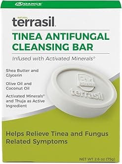 terrasil Tinea Soap for Tinea Versicolor Relief, Soothing Care & Relief of Itchy, Irritated Skin, Dermatologist Tested, Hypoallergenic Approved - Natural Antifungal Soap Bar (75g)