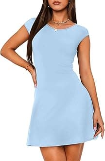 OFEEFAN Womens Dresses Cap Sleeve Cocktail Graduation Formal Party Club Mini Outfits