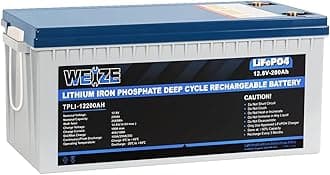 WEIZE 12V 200Ah LiFePO4 Lithium Battery