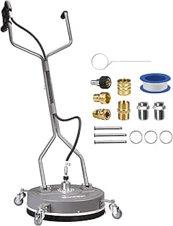 MEKOH Pressure Washer Surface Cleaner 20-Inch, Power Washer Accessories 4000 PSI, Driveway Pressure Washer Attachment with 3/8 Inch Quick Connect, 4 GPM for Sidewalks